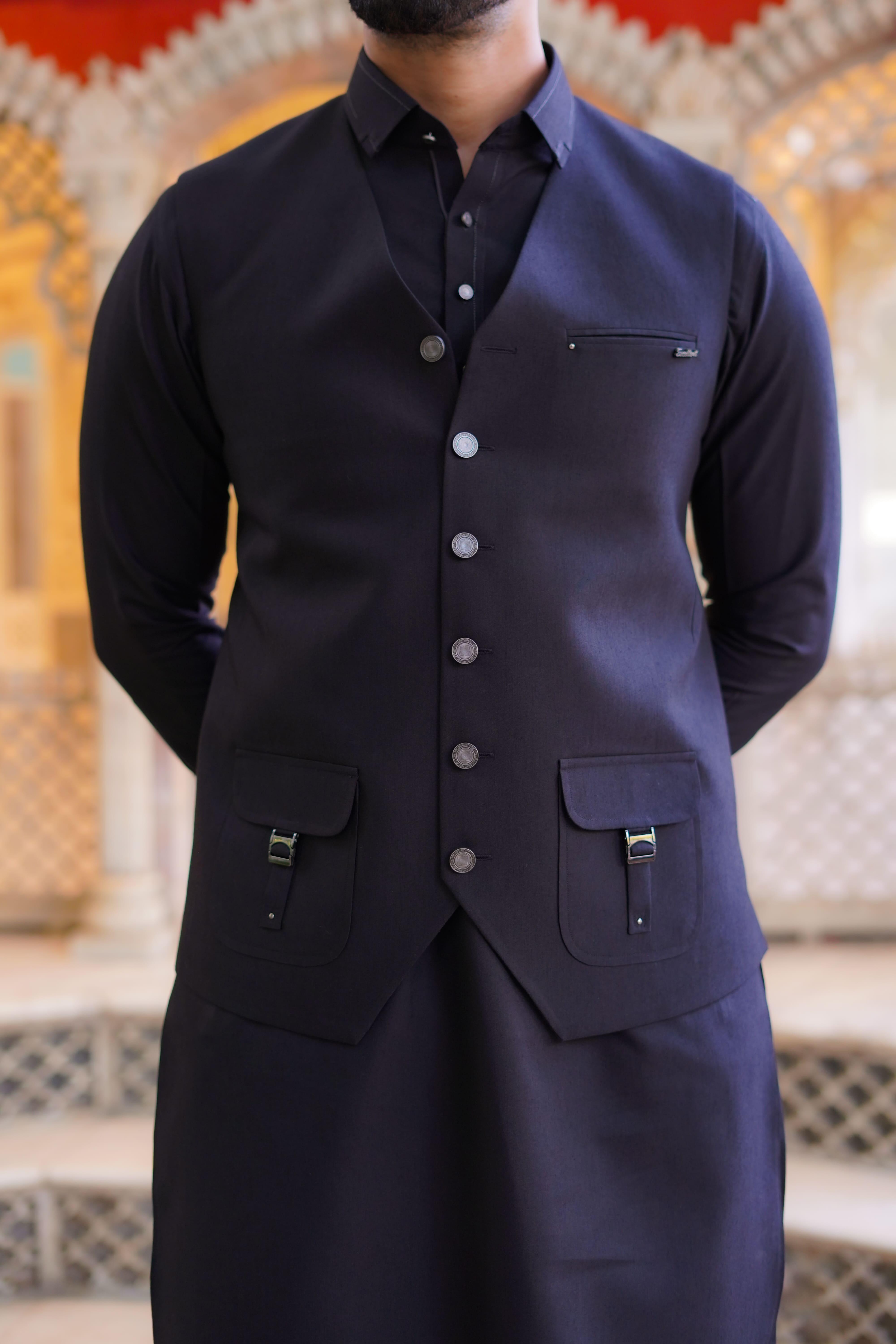 Three Piece Suit With Farshi Shalwar