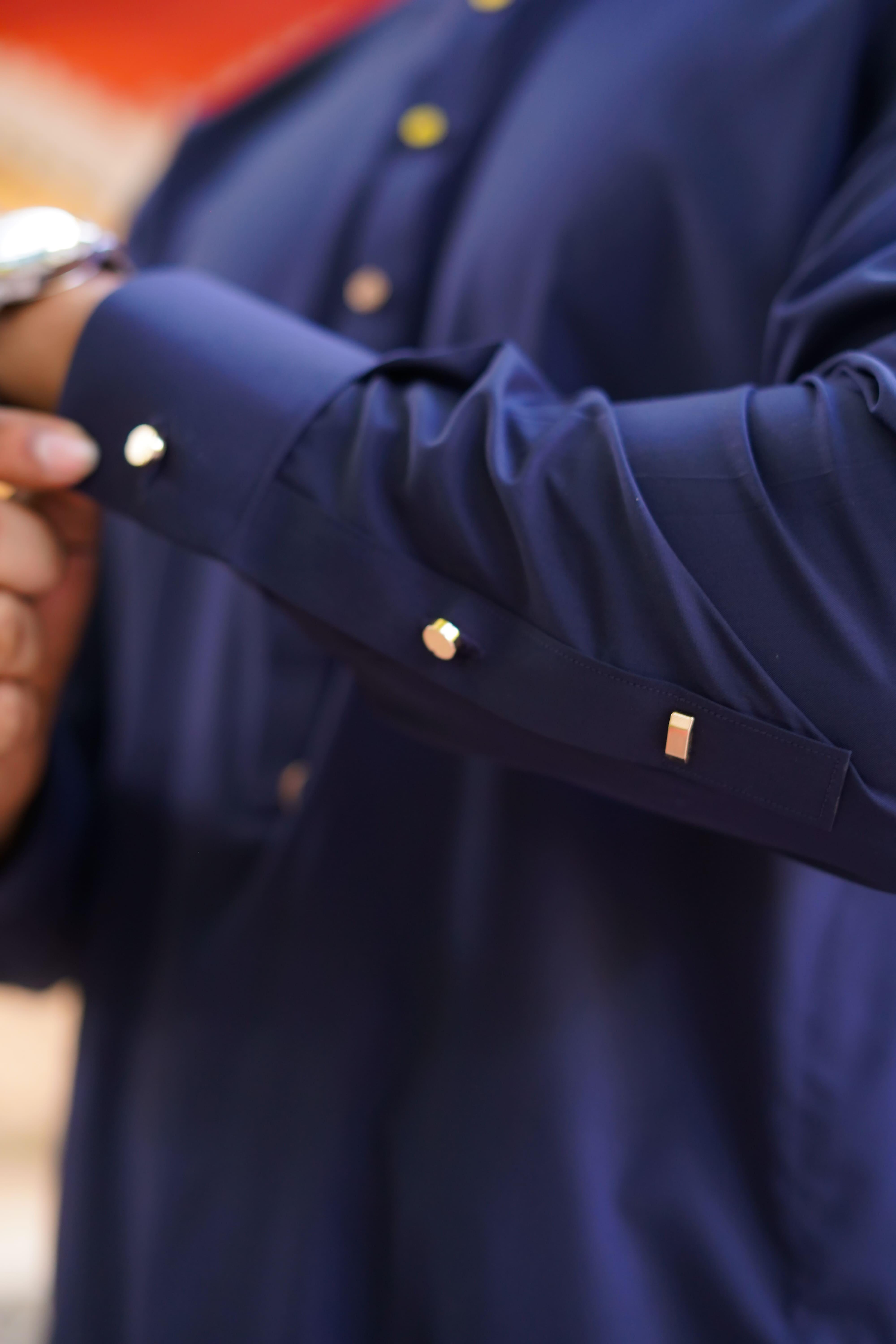 Navy Blue Summer Blended Wash n Wear